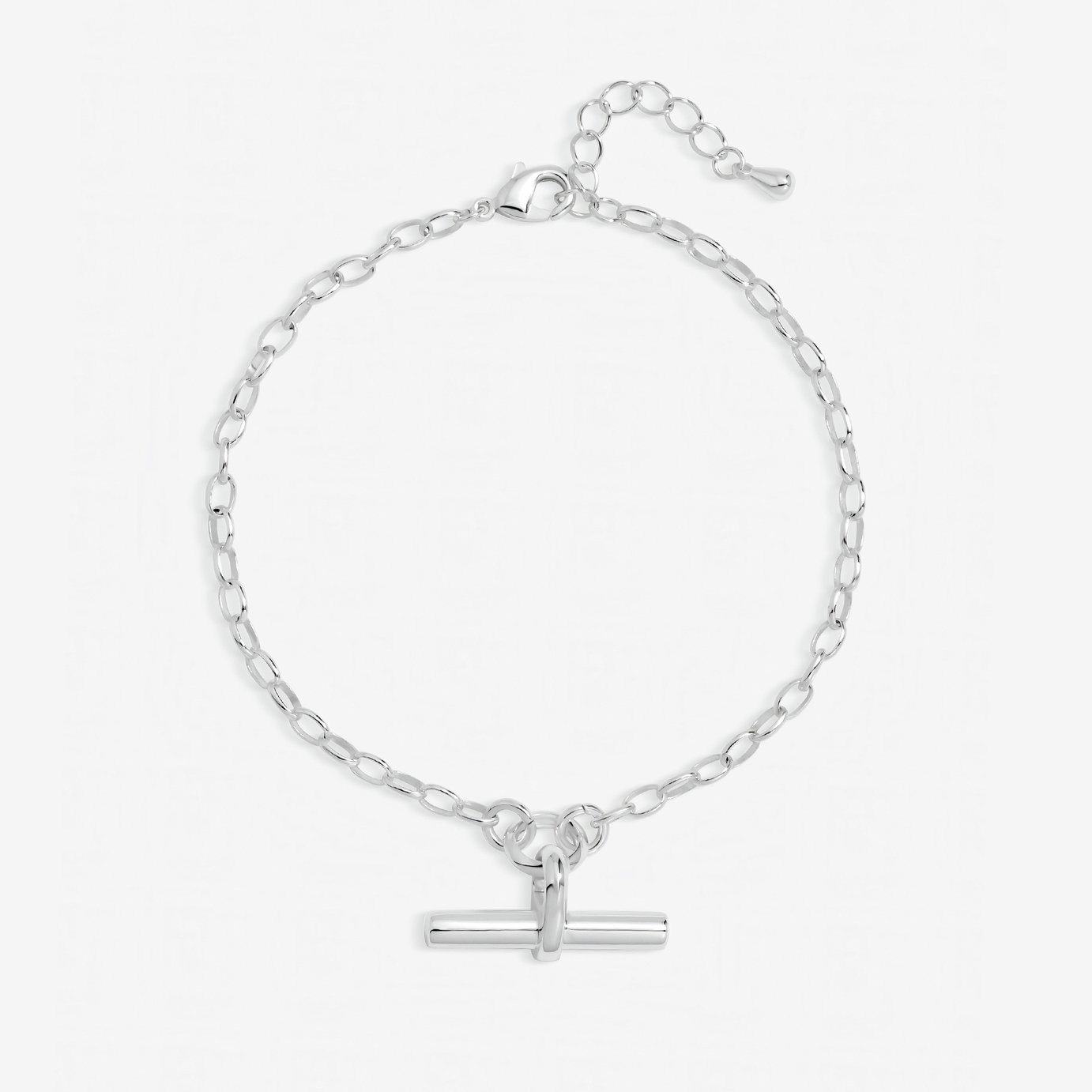 Inicio Silver Plated T-Bar Bracelet In Gift Pouch