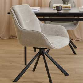 Furniture To Go Carrie Pair of Fabric Dining Chairs - Grey