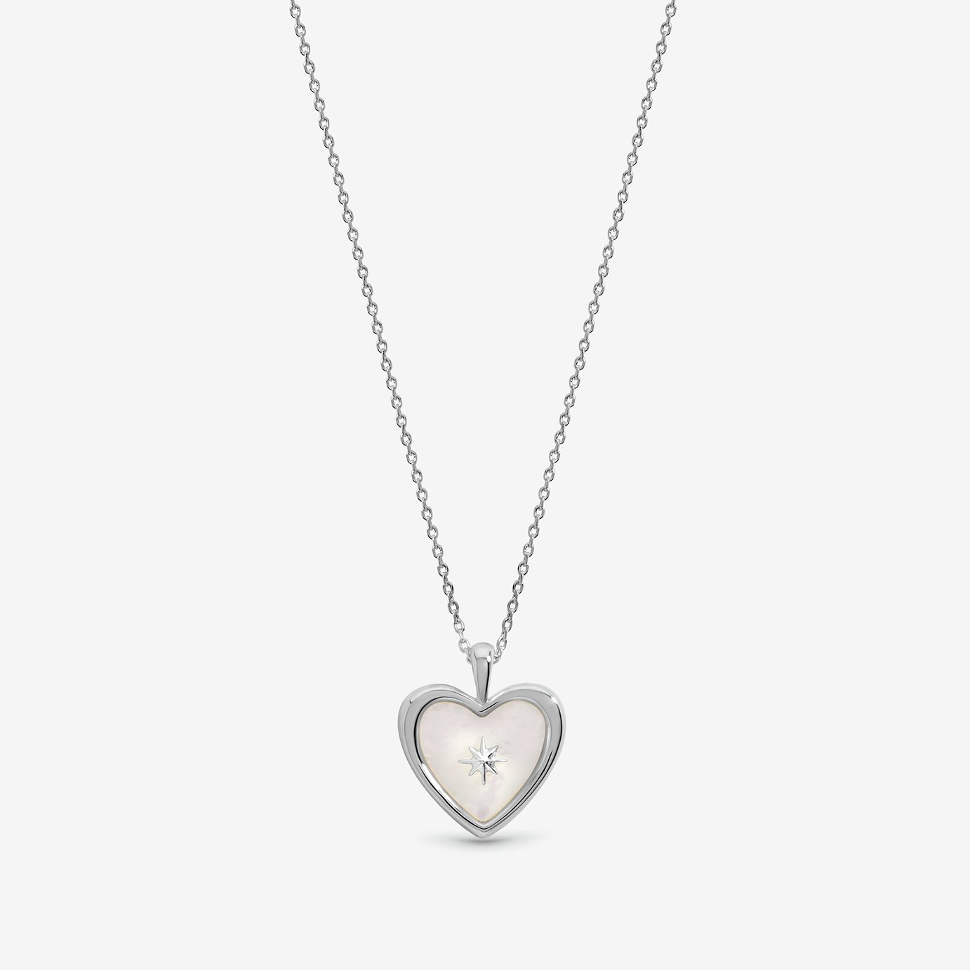 Inicio Mother of Pearl Celestial Heart Pendant Necklace