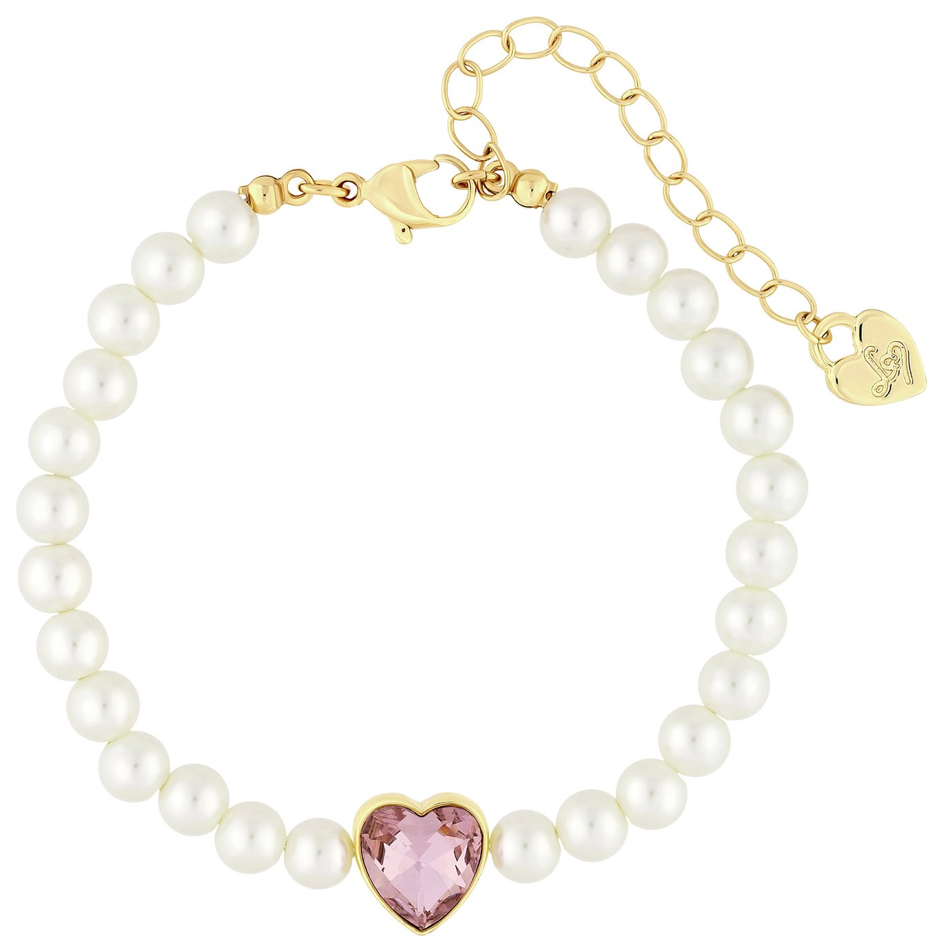 Lipsy Pearl Pink Heart Bracelet