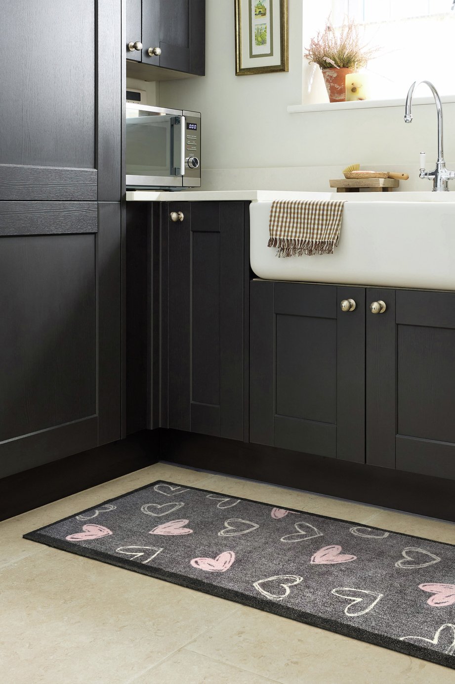 My Mat Welcome Hearts Short Pile Runner - 50x150cm