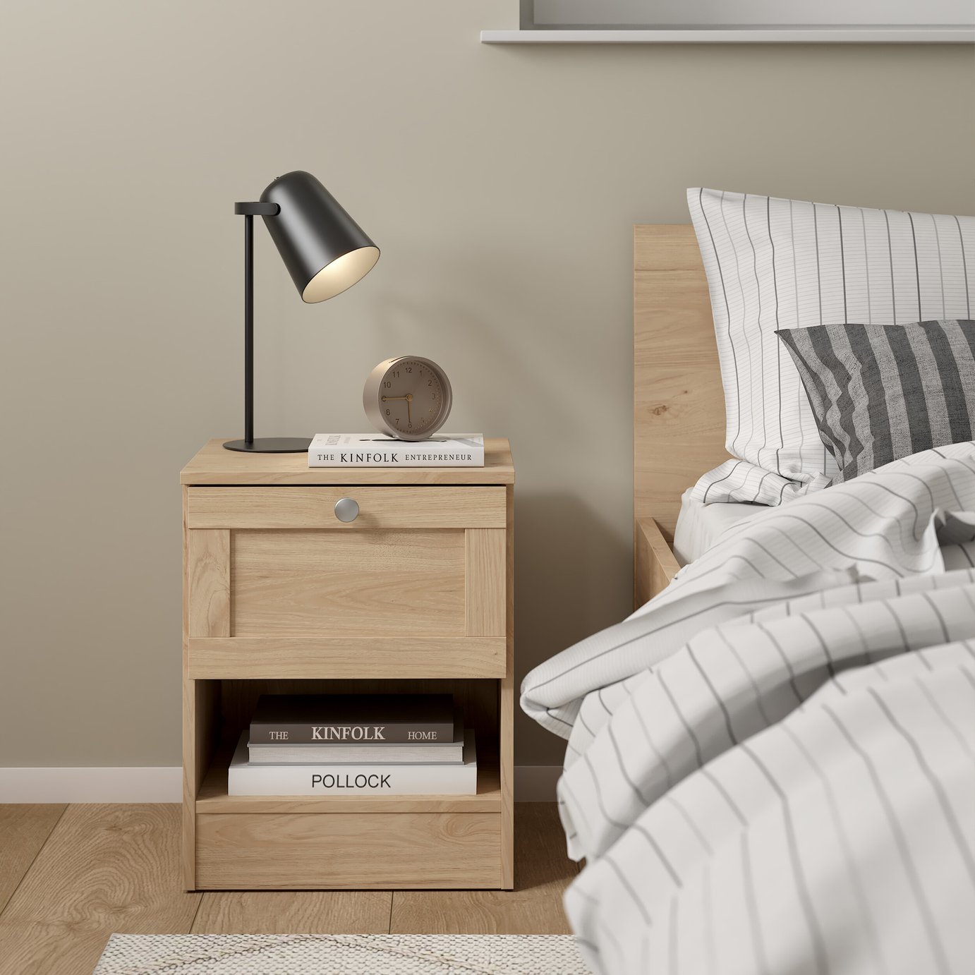 Furniture To Go Brande 1 Drawers Bedside Table - Brown