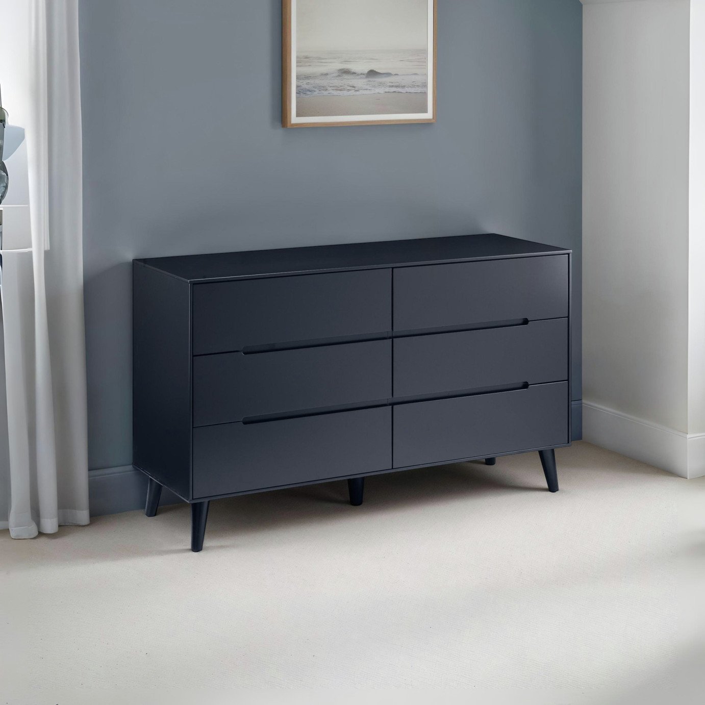 Julian Bowen Alicia 6 Drawer Chest - Anthracite