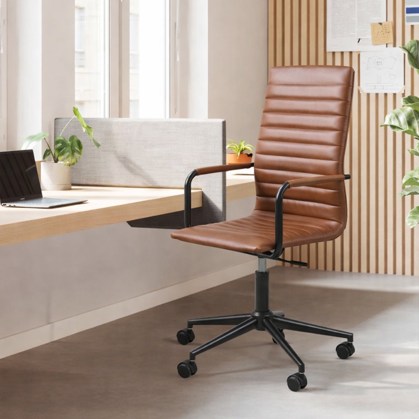 Furniture To Go Winslow Faux Leather Office Gaming Chair - Brown