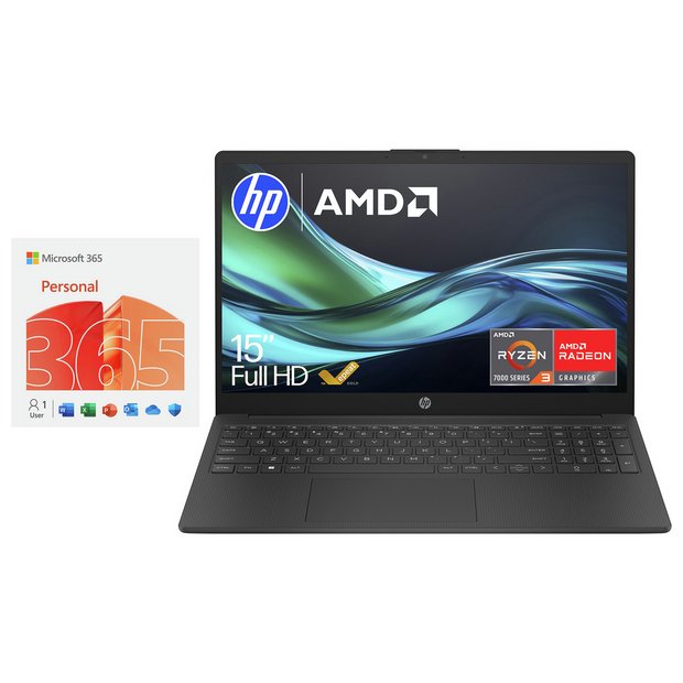 HP 15.6in Ryzen 3 4GB 128GB Laptop + Microsoft 365 Bundle