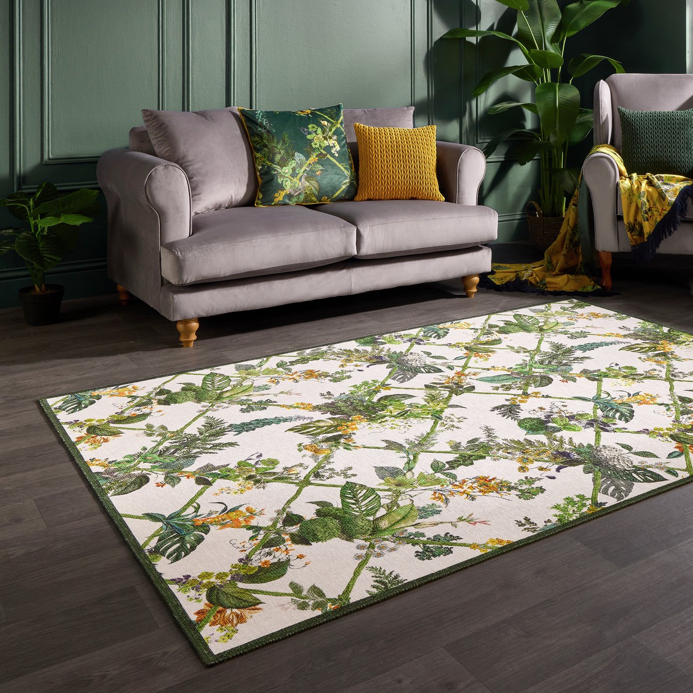 Laurence Llewelyn Bowen Cotswold Fantasia White Flatweave Rug - 120x170cm
