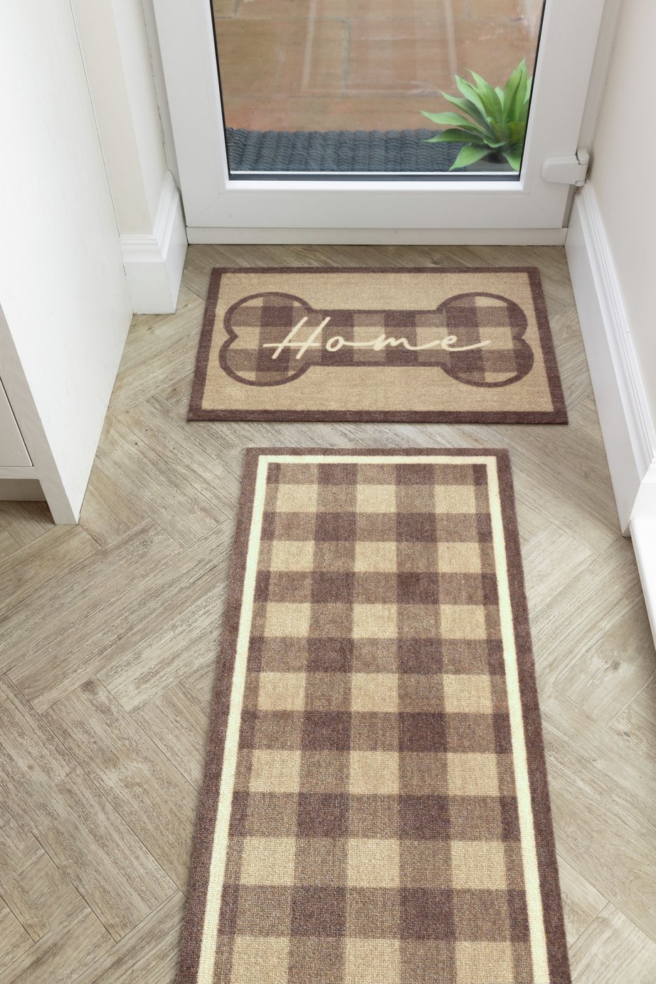 Howler & Scratch Check Home Short Pile Runner - 50x150cm