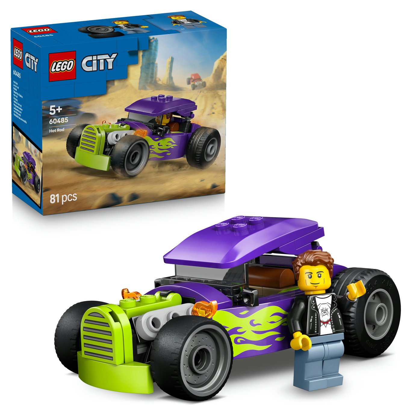 LEGO City Hot Rod Race Car Toy - Model Kit for Kids 60485