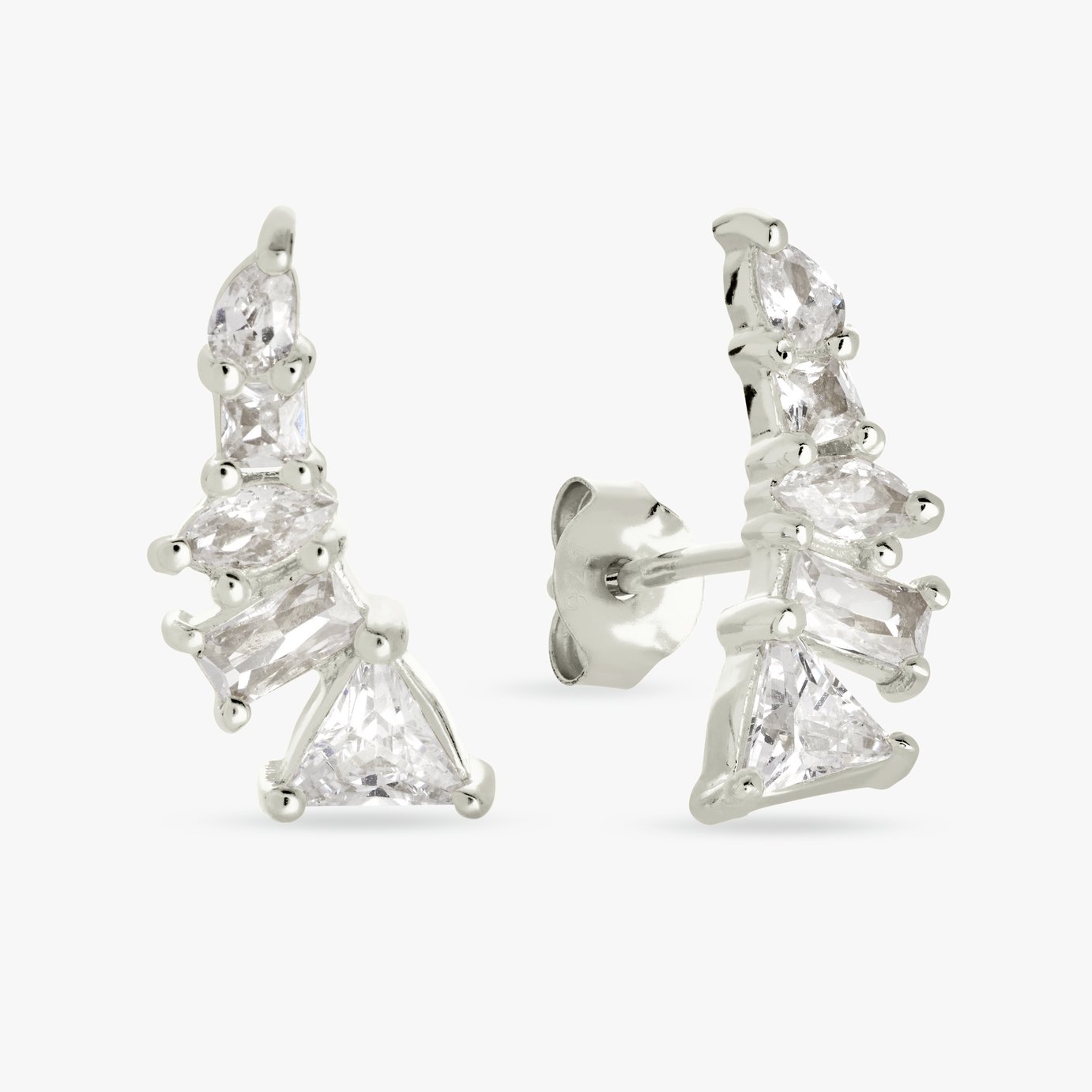 Revere Sterling Silver Multistone Climber Stud Earrings