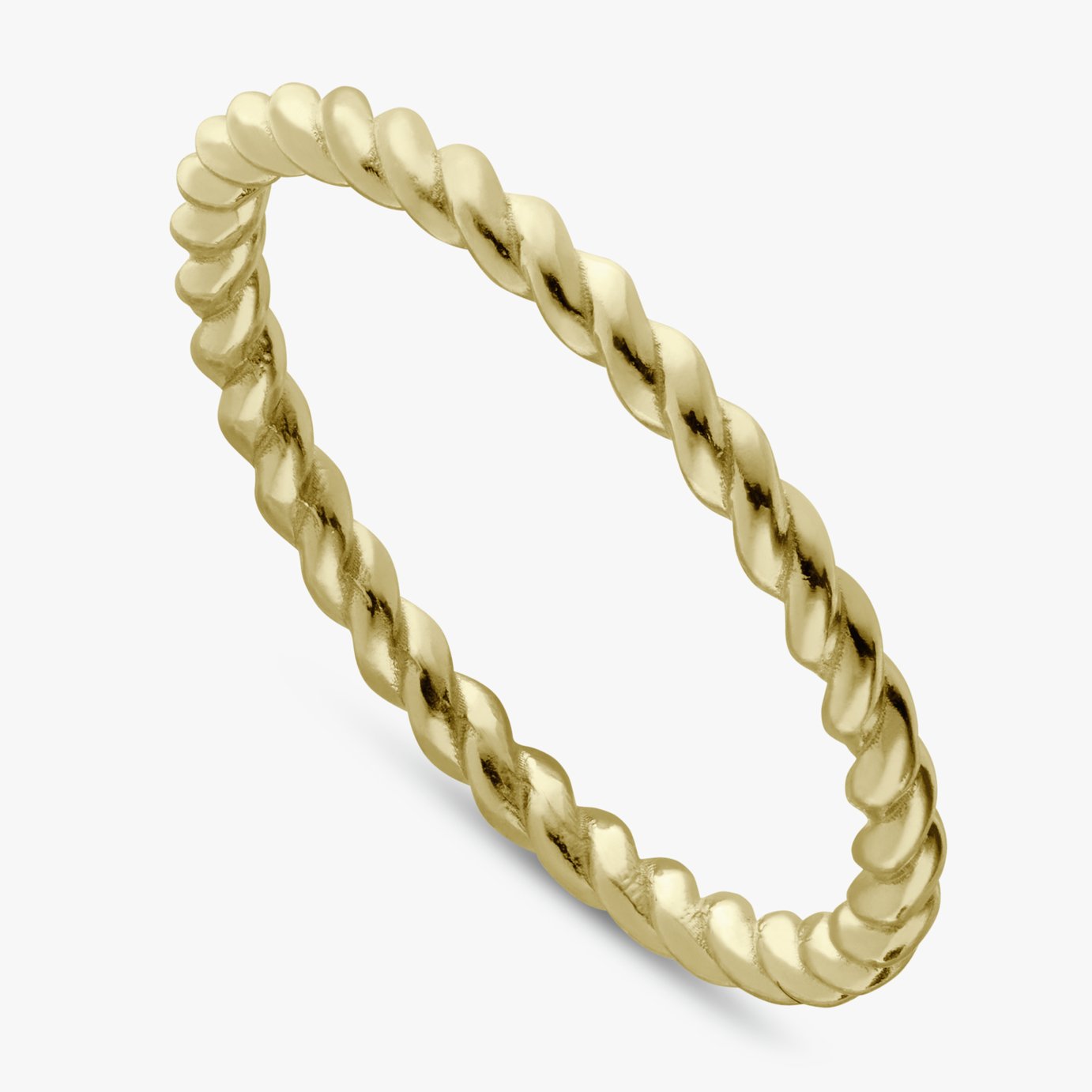Revere Gold Plated Sterling Silver Rope Twist Ring