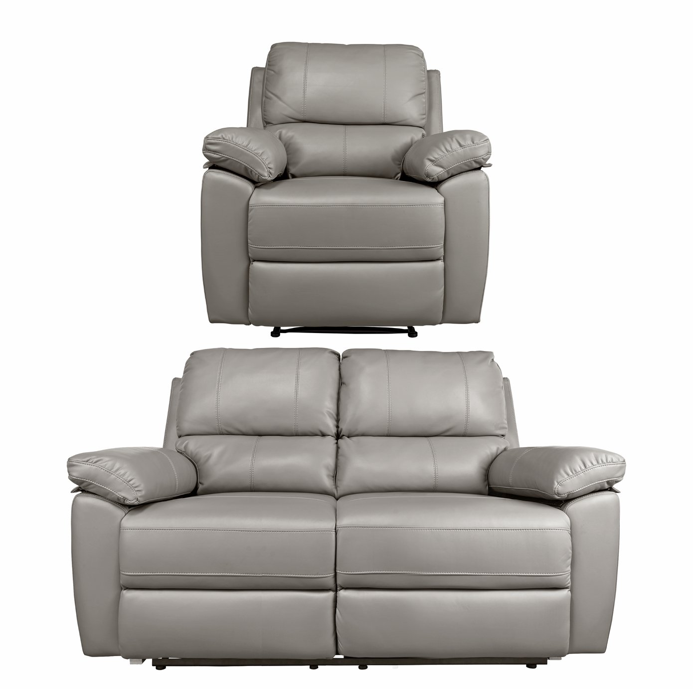 Argos Home Toby Chair & 2 Seater Recliner Sofa - Grey