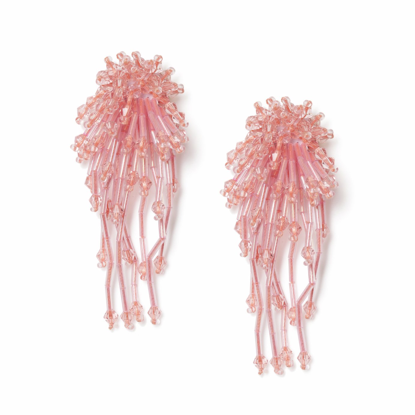 Freedom Pink Beaded Cluster Drop Earrings