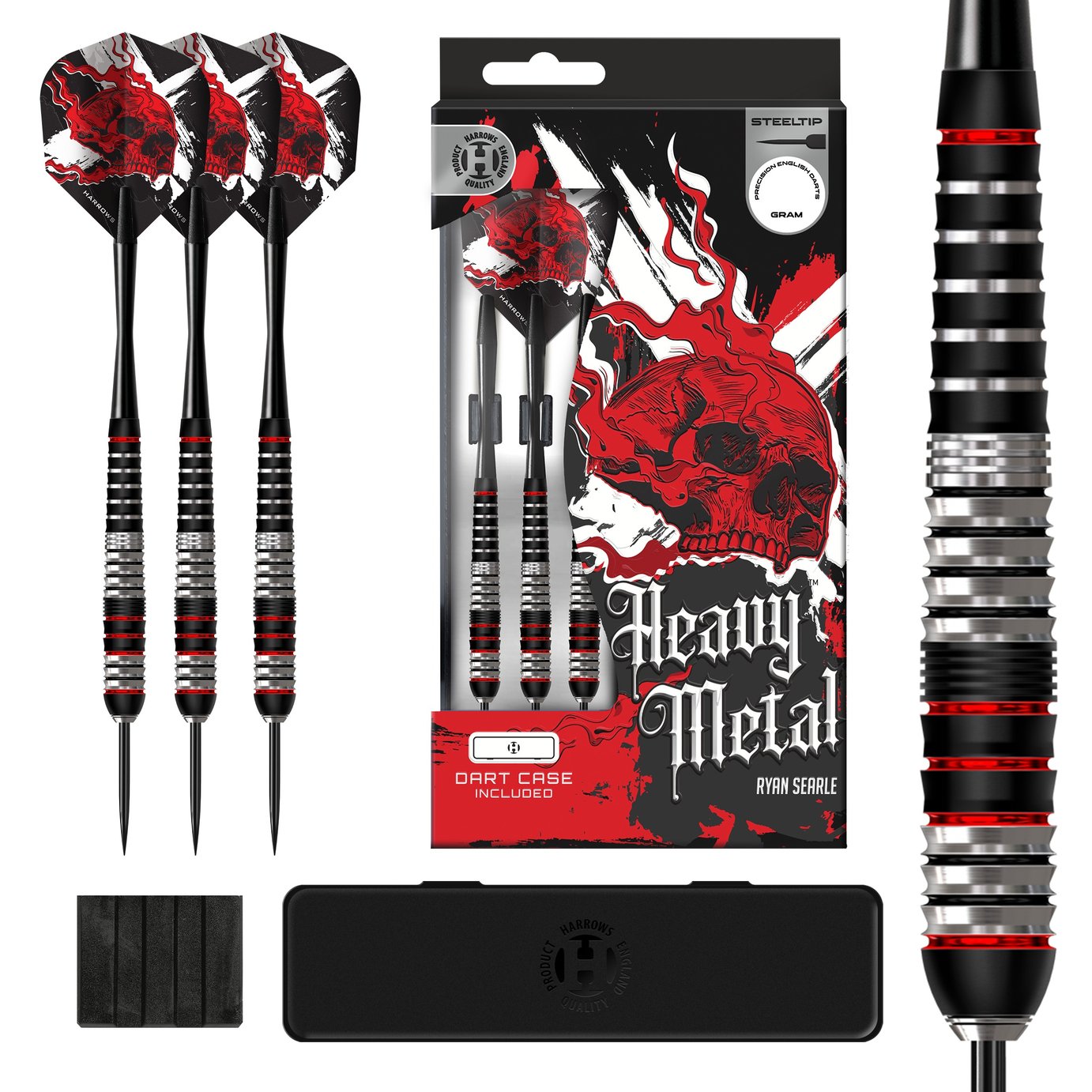 Harrows Darts Heavy Metal 24g Stainless Steel Darts Set