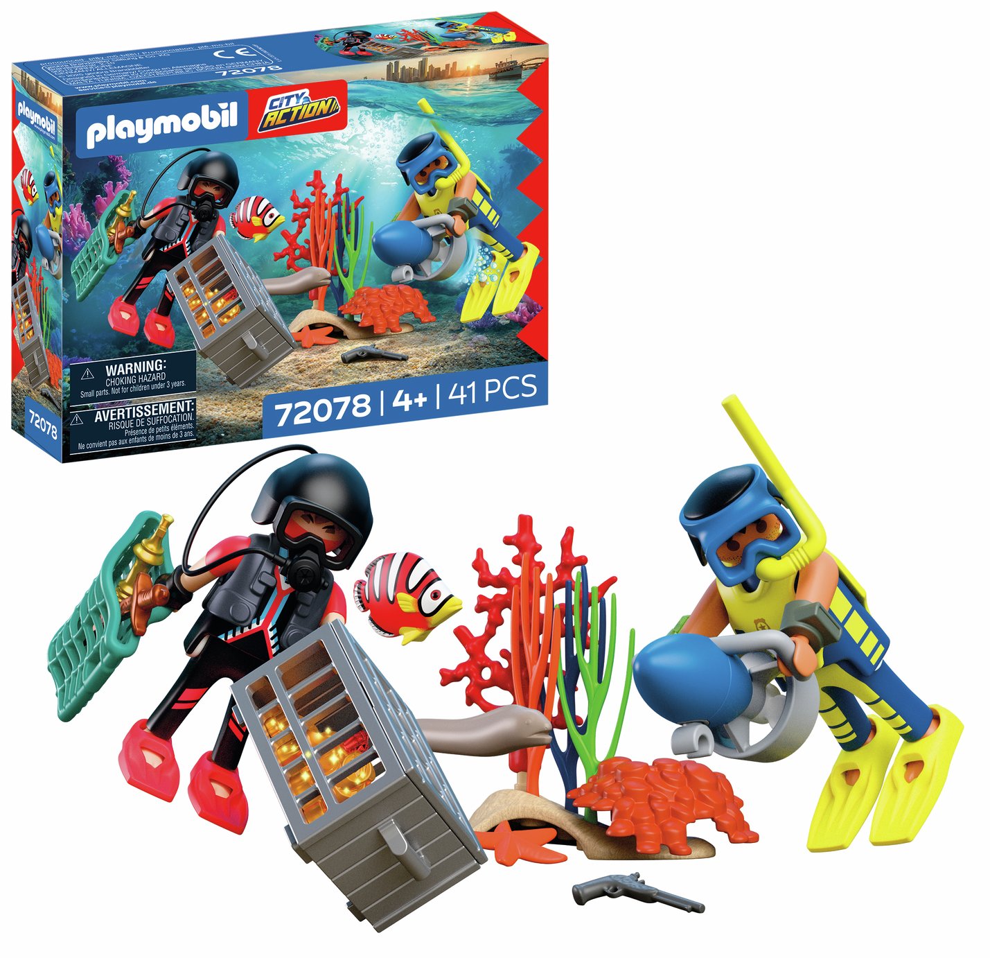 Playmobil 72078 Action Heros Police Diver & Treasure Playset