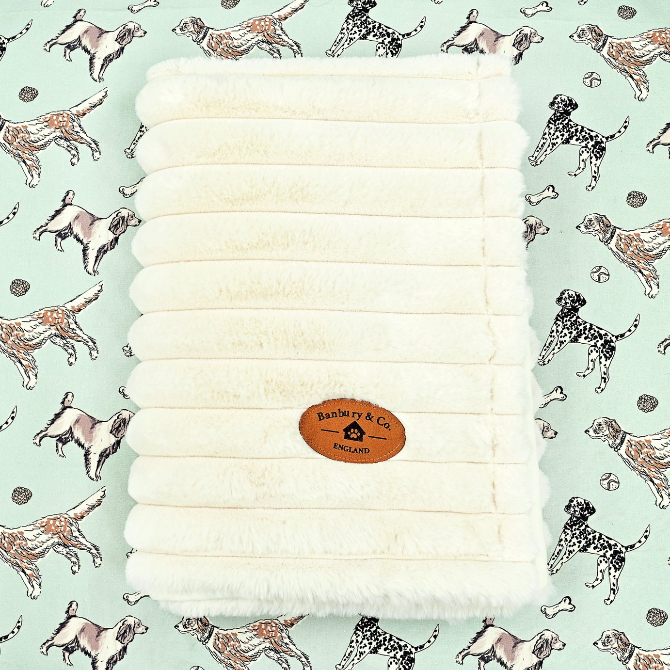 Banbury & Co Almond Plush Cord Dog Blanket - Medium