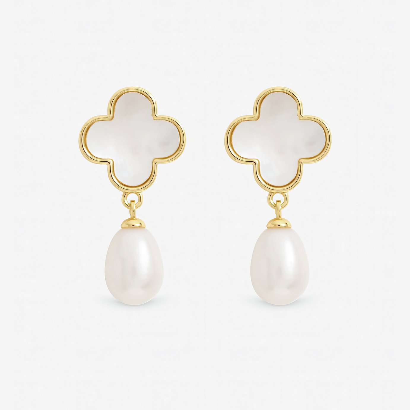 Jon Richard Gold Plated Mother Of Pearl Drop Earrings