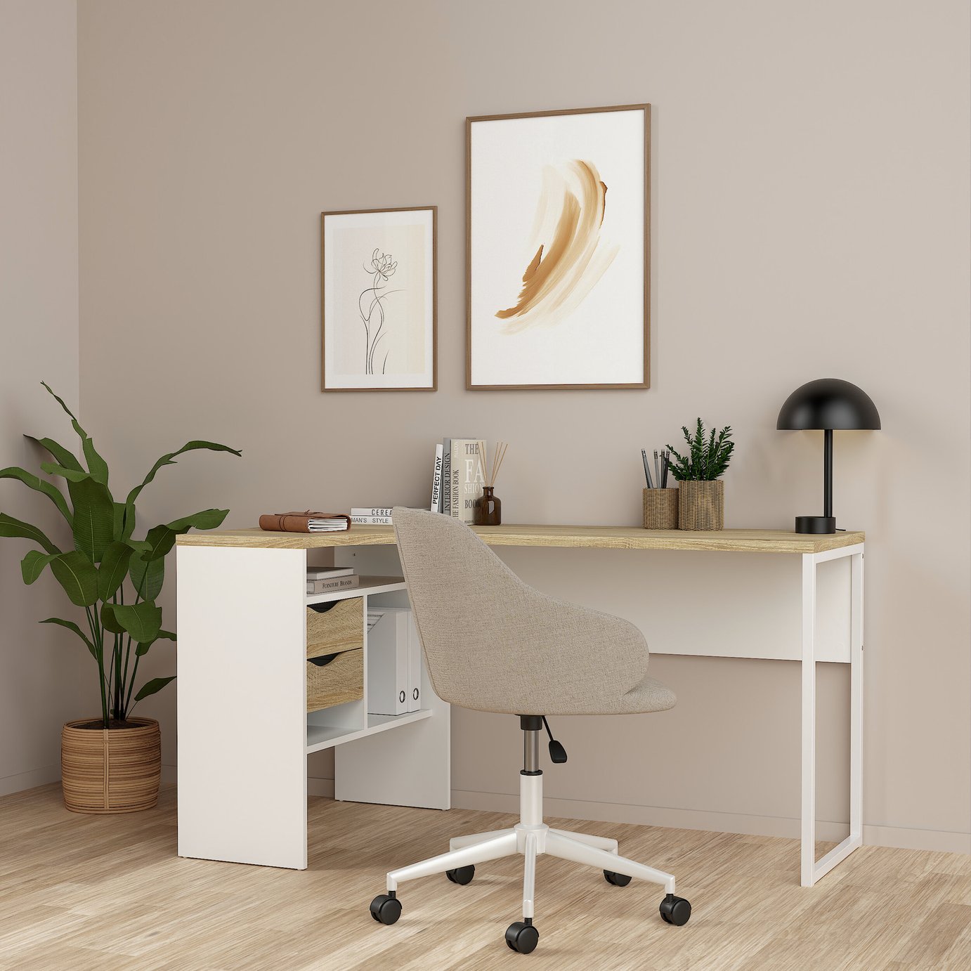 Furniture To Go Function Plus 2 Drawers Office Desk - White