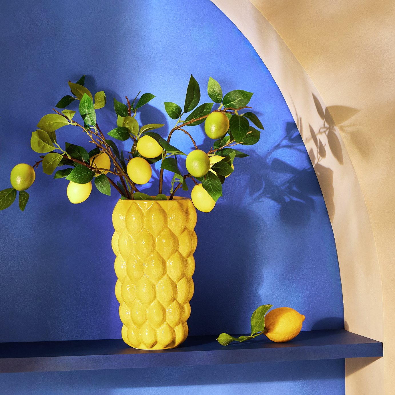 Argos Home Ceramic Yellow Lemon Vase - 15cm