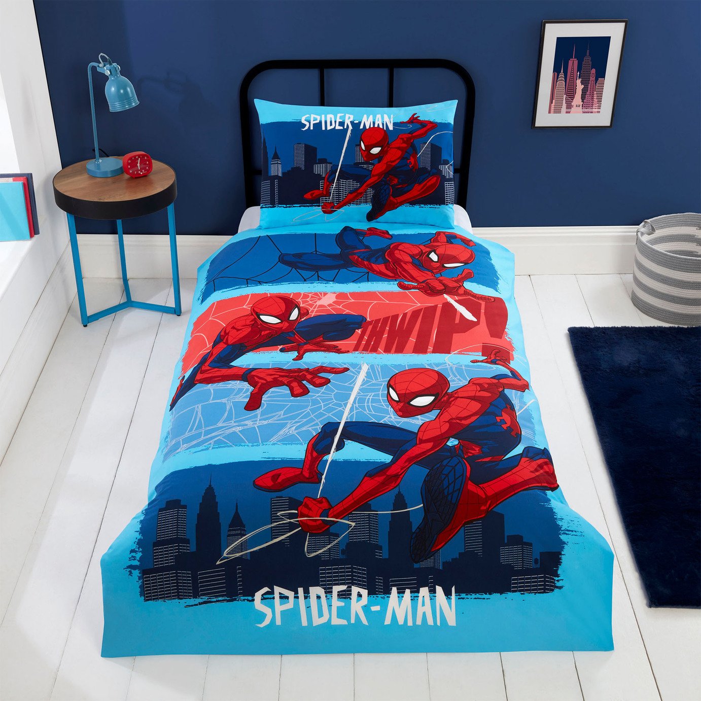 Marvel Spiderman Thwip Kids Blue Bedding Set - Single