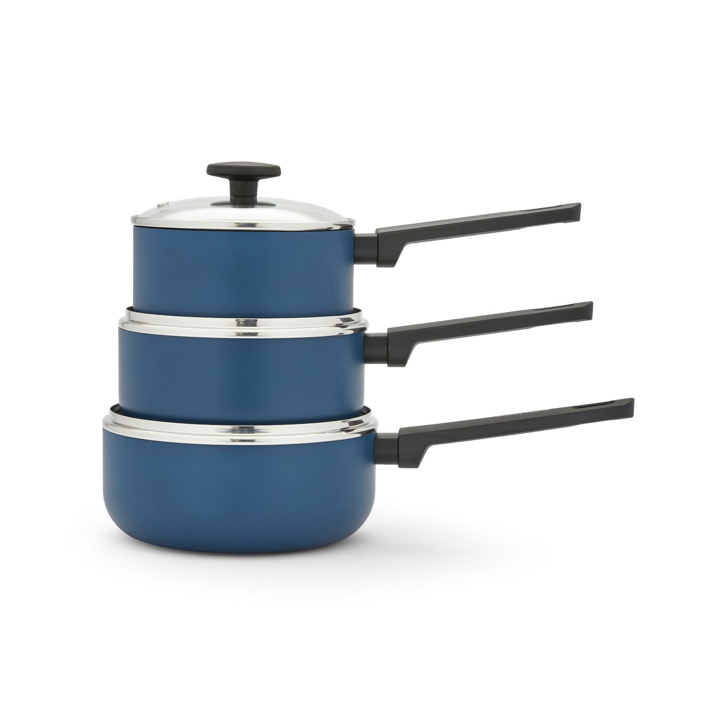 Morphy Richards 3 Piece Aluminium Saucepan Set - Blue