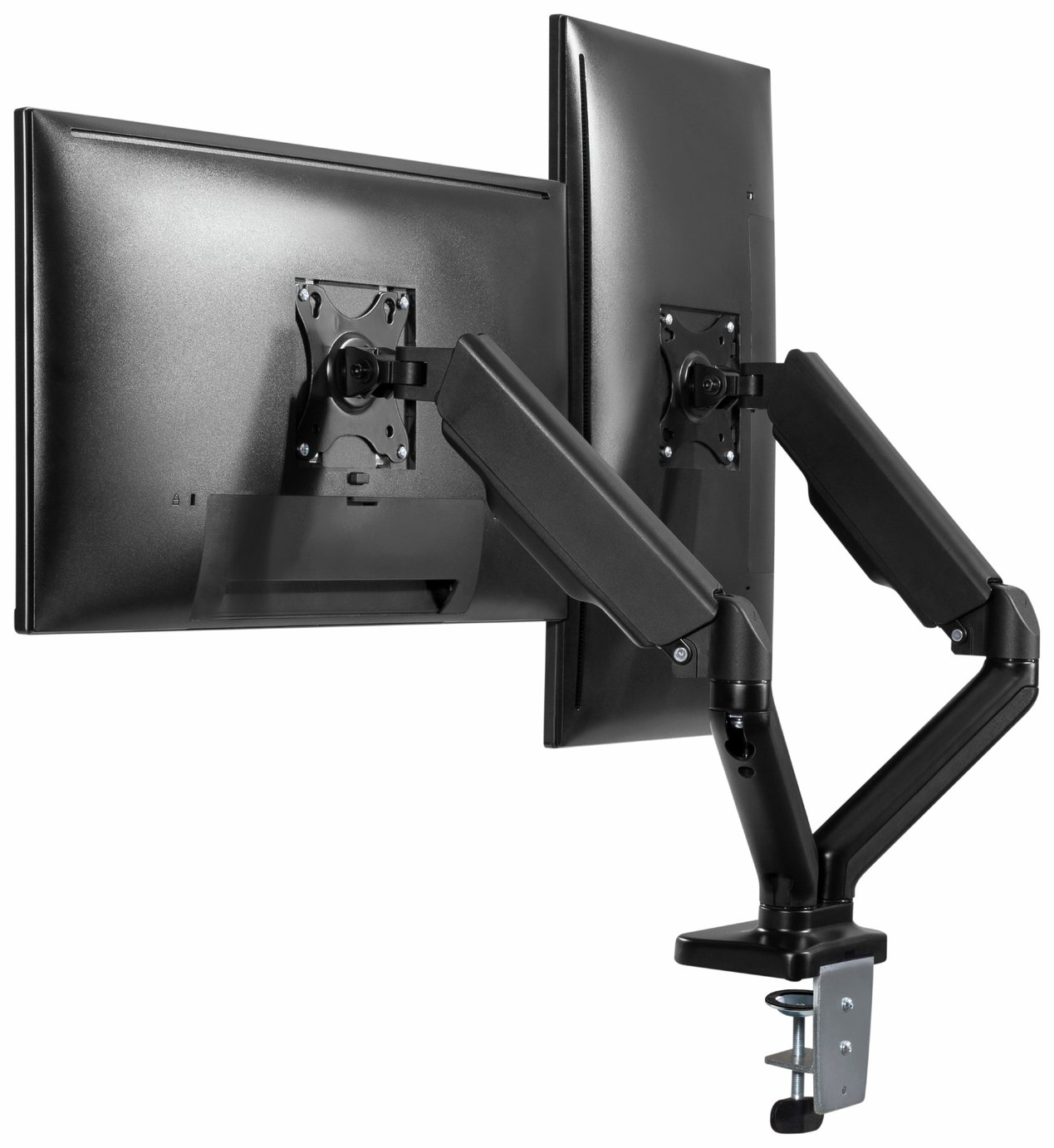 ProperAV Dual Swing Arm Desk PC Monitor Mount 17-32 Inch