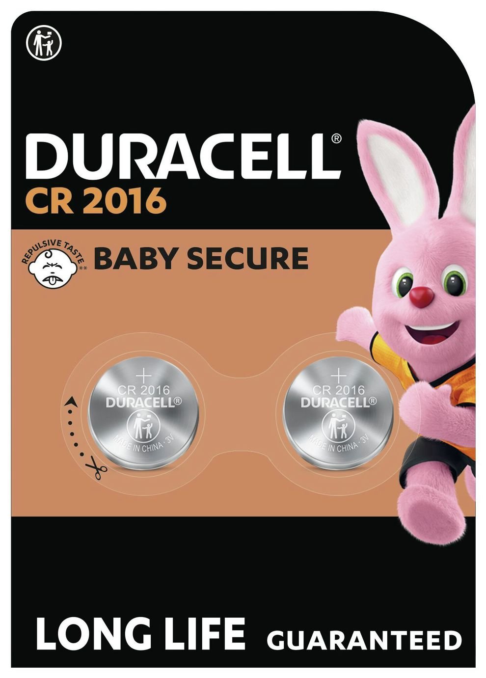 Duracell 2016 Lithium Coin Batteries 3V (CR2016) - Pack of 2