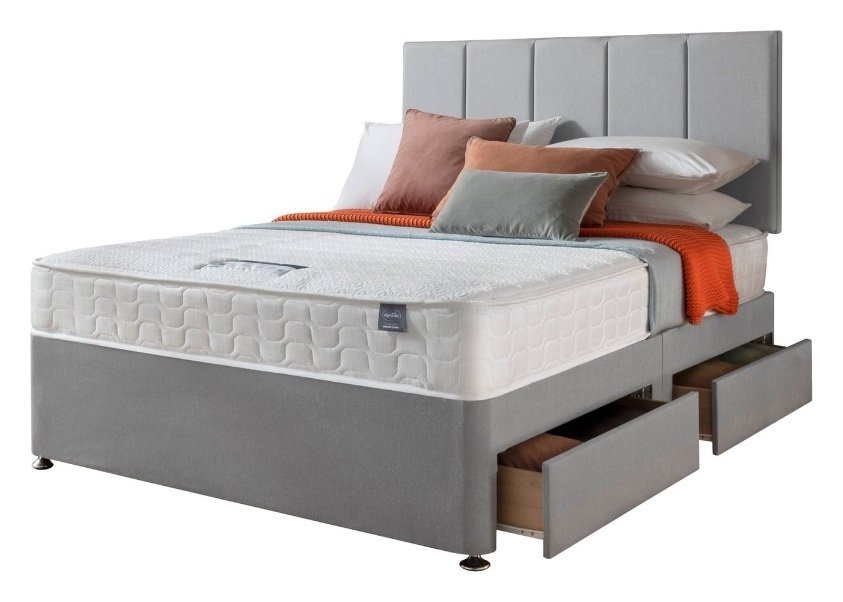Silentnight Hatfield Small Double Memory Divan Bed - Grey