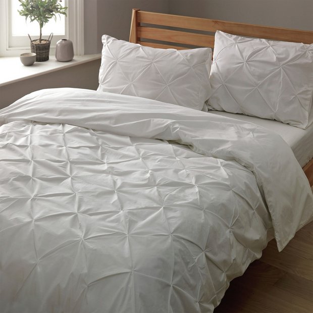 Buy Argos Home Hadley White Pintuck Bedding Set Double