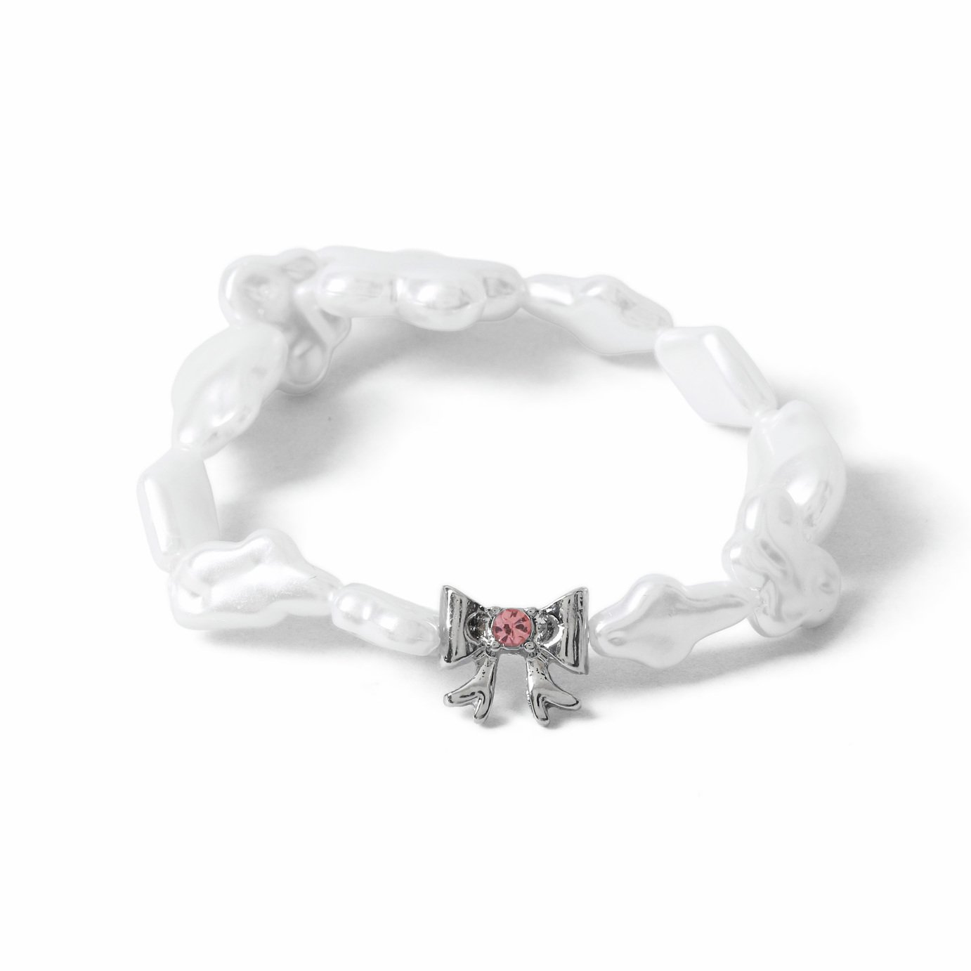 Flitzy Kids White Pearl and Bow Bracelet