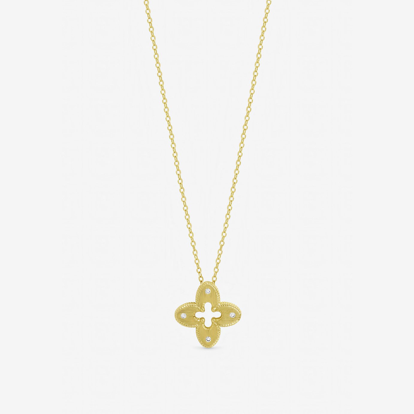 Jon Richard Gold Plated Textured Crystal Clover Pendant