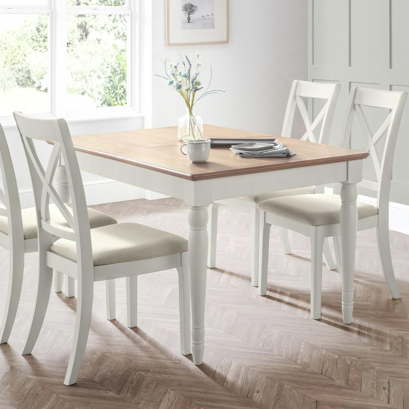 Julian Bowen Provence Ext 6 Seater Dining Table - Grey & Oak