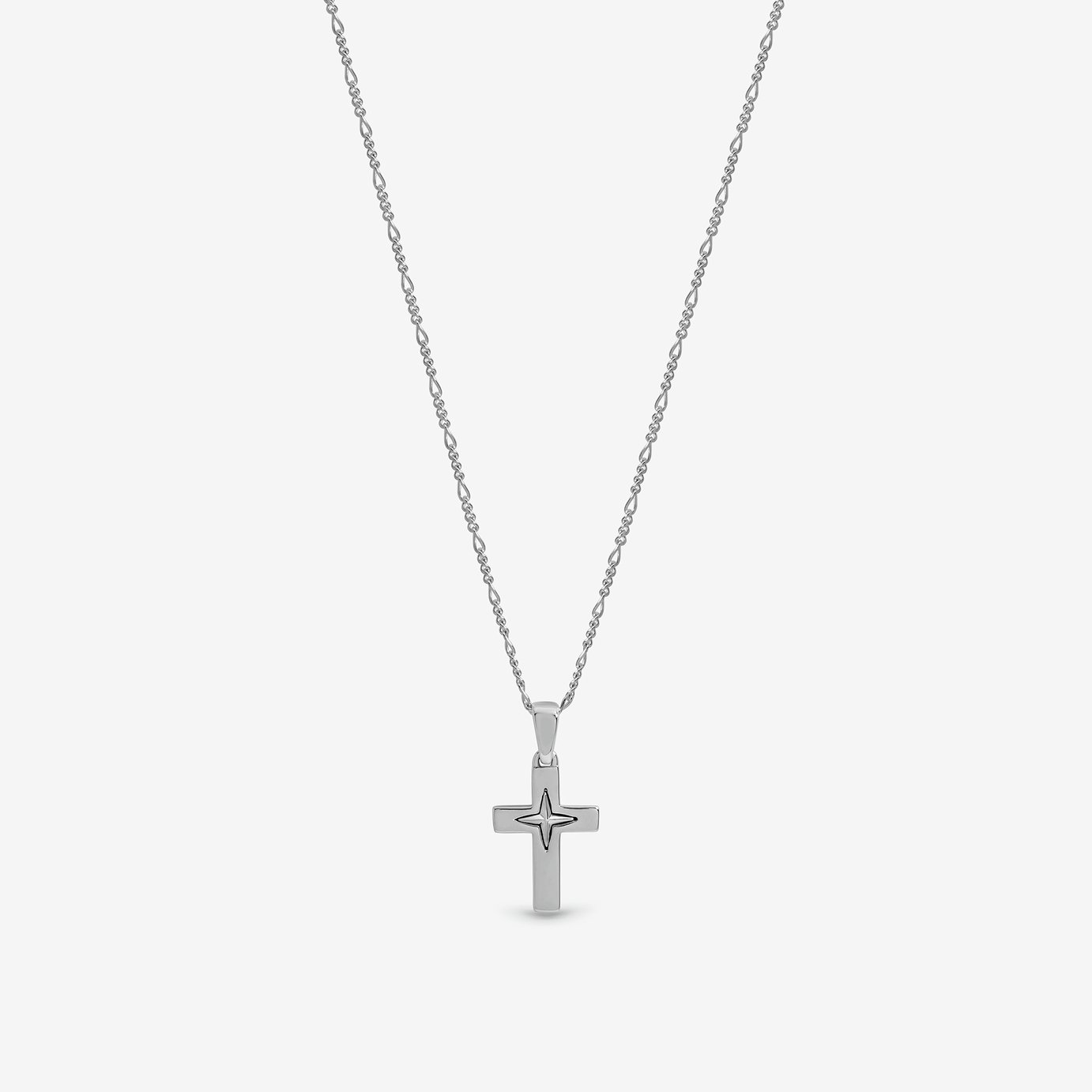 Inicio Silver Plated Cross Pendant Necklace