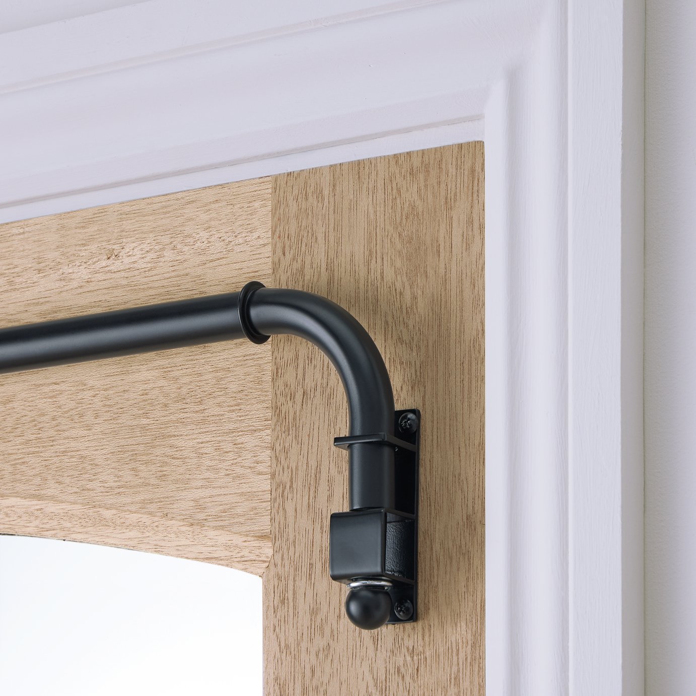 Argos Home Metal Door Pole - Matte Black