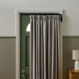 Argos Home Extendable Metal Matte Black Door Curtain Pole - 62-100cm