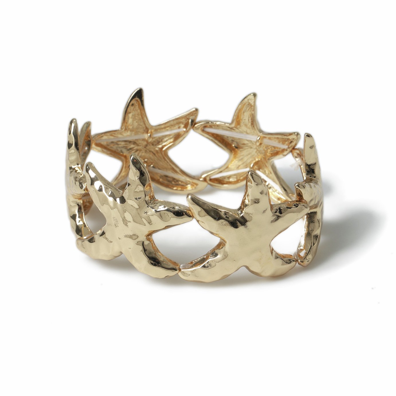 Freedom Gold Tone Starfish Stretch Bracelet