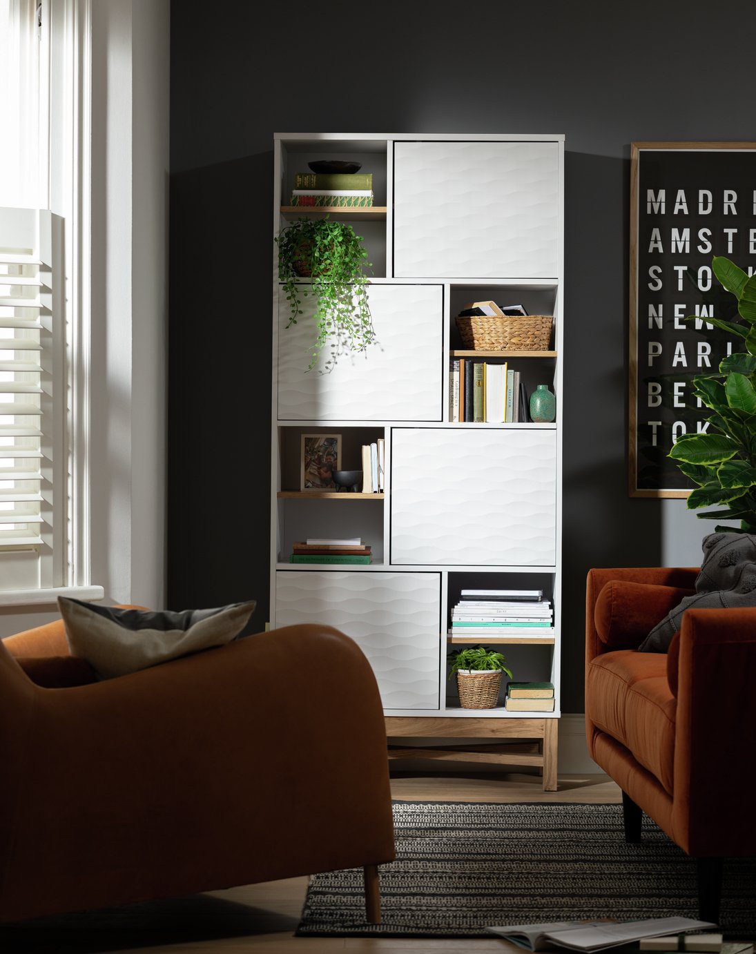 Habitat Zander Tall Shelving Unit - Two Tone