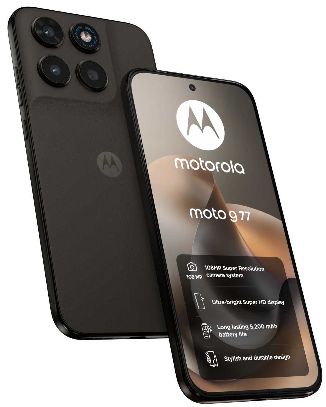 SIM Free Motorola g77 5G 128GB AI Mobile Phone - Olive Black