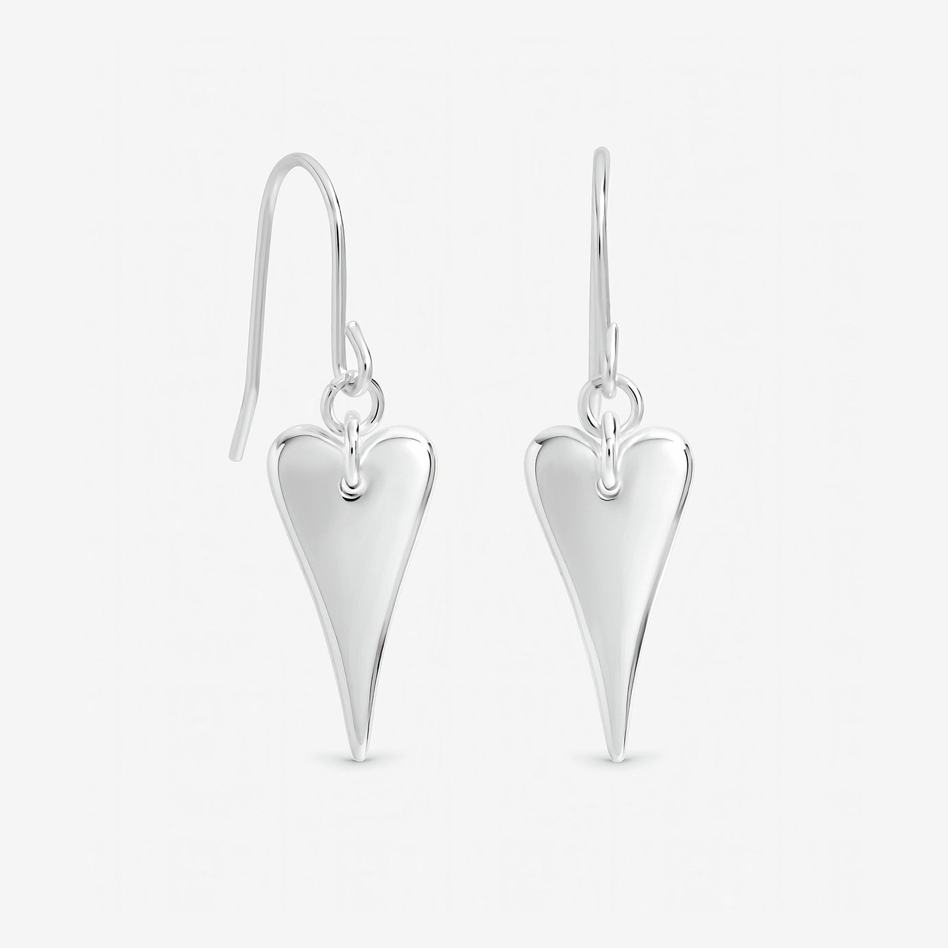 Inicio Sterling Silver Plated Heart Fish Hook Earings