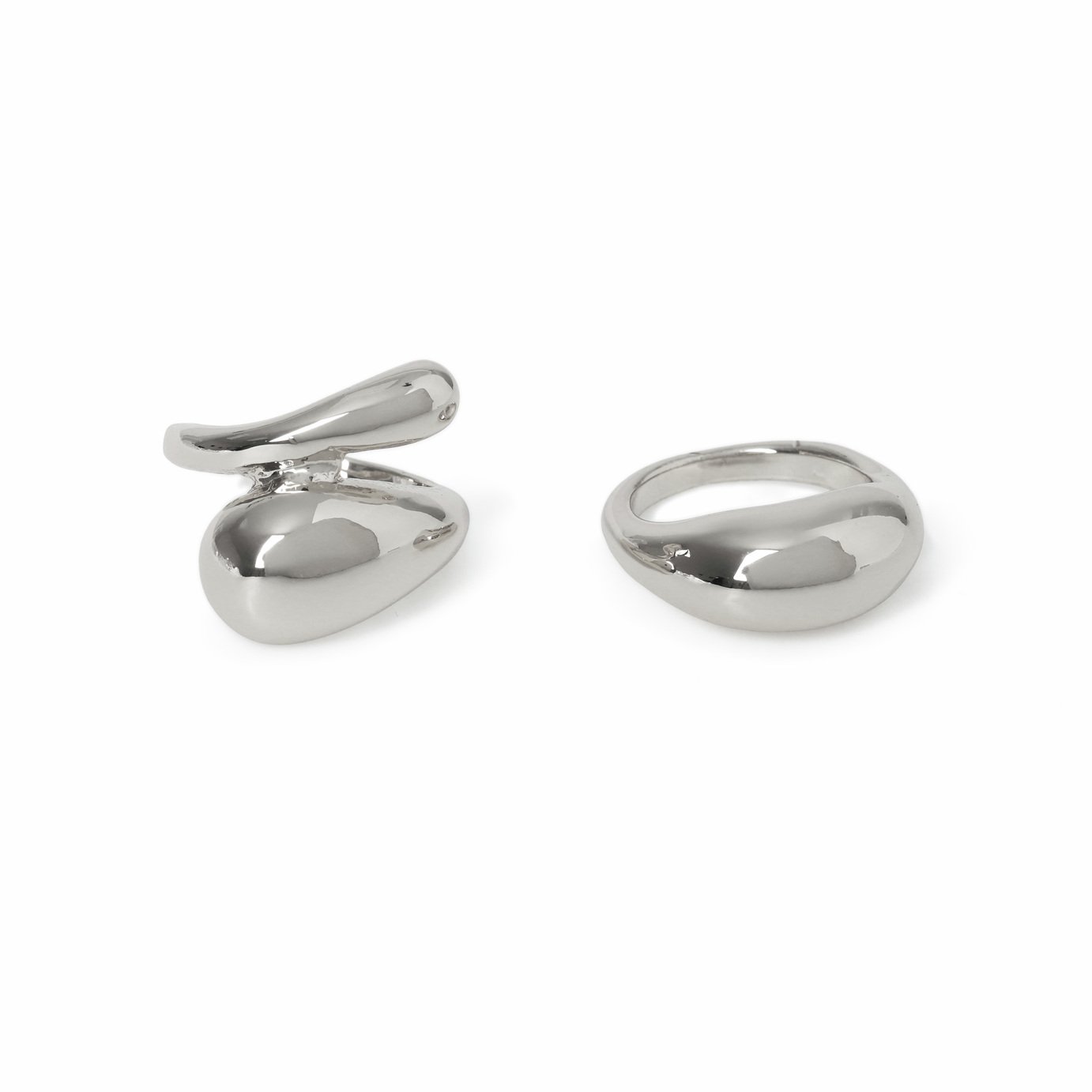 Freedom Silver-tone 2pk Smooth Ring Pack Large