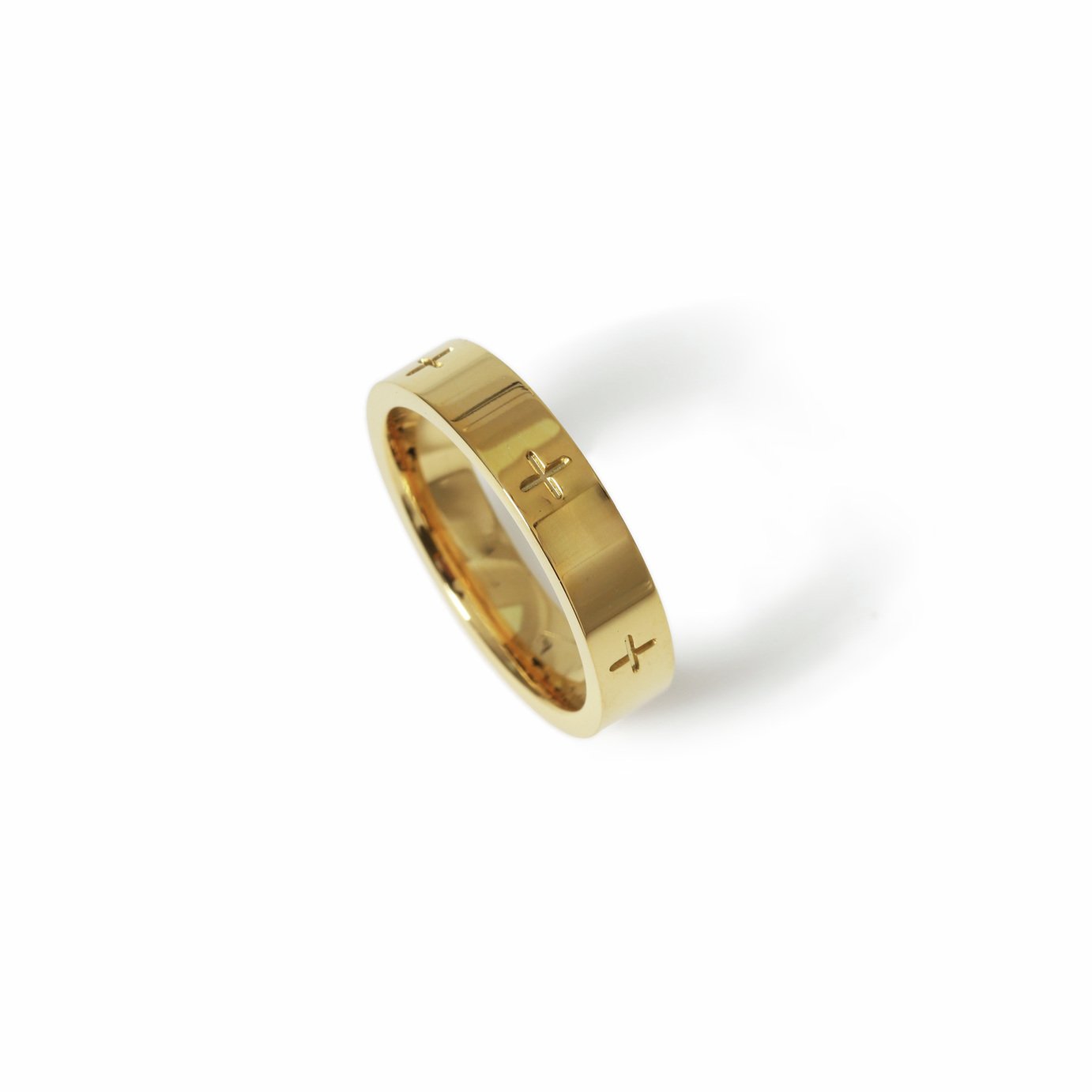 Uncommon Souls Men's Gold Tone Circle Band Ring