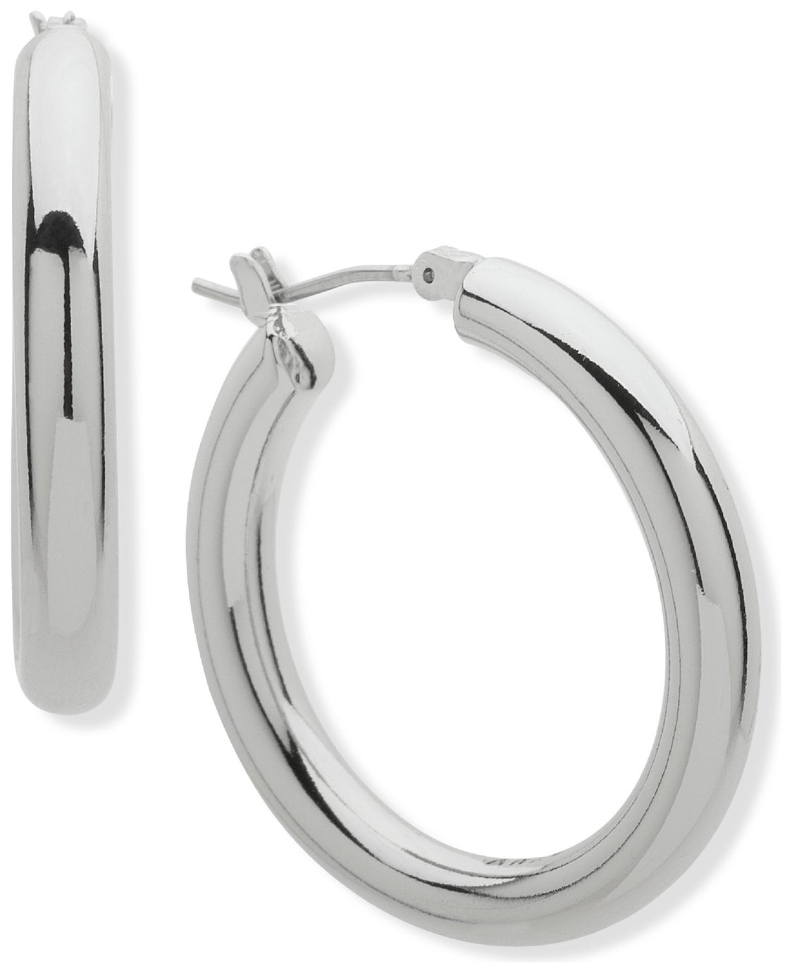 DKNY Silver Tone 30mm Hoop Earrings