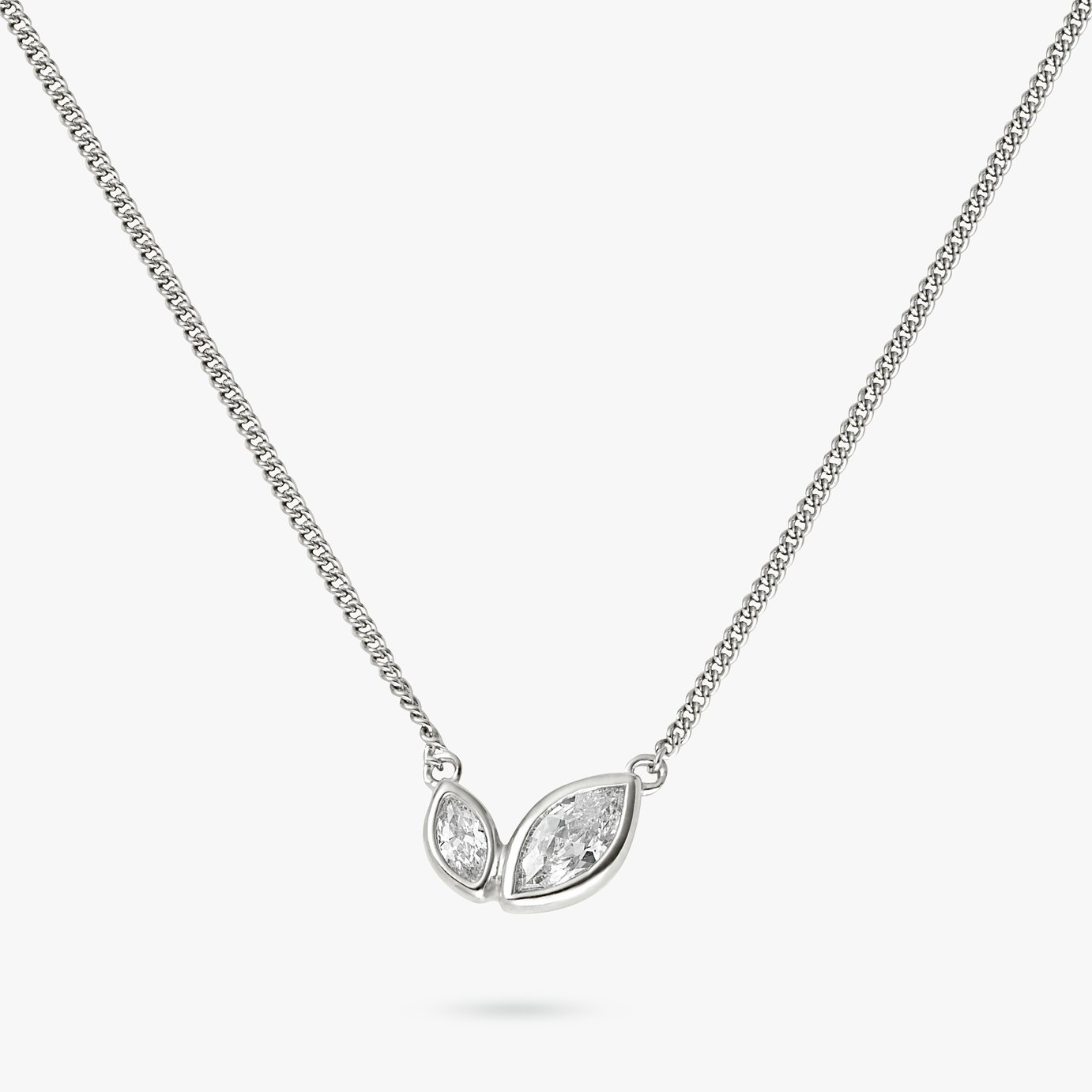 Revere Sterling Silver Cubic Zirconia Marquise Necklace