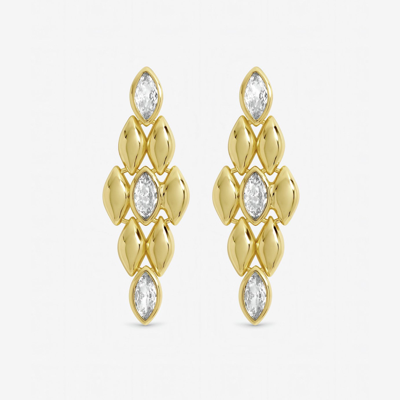 Jon Richard Gold Plated Crystal Droop Earrings