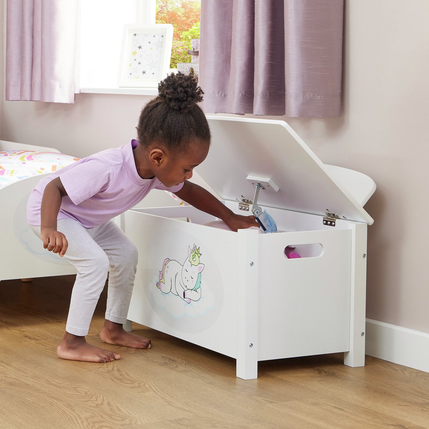 Liberty House Toys Kids Unicorn Big Toy Box - White