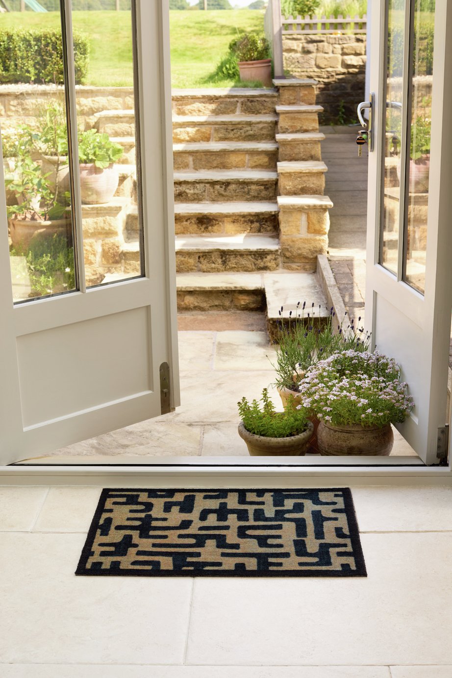 My Mat Abstract Maze Black Doormat - 50x75cm