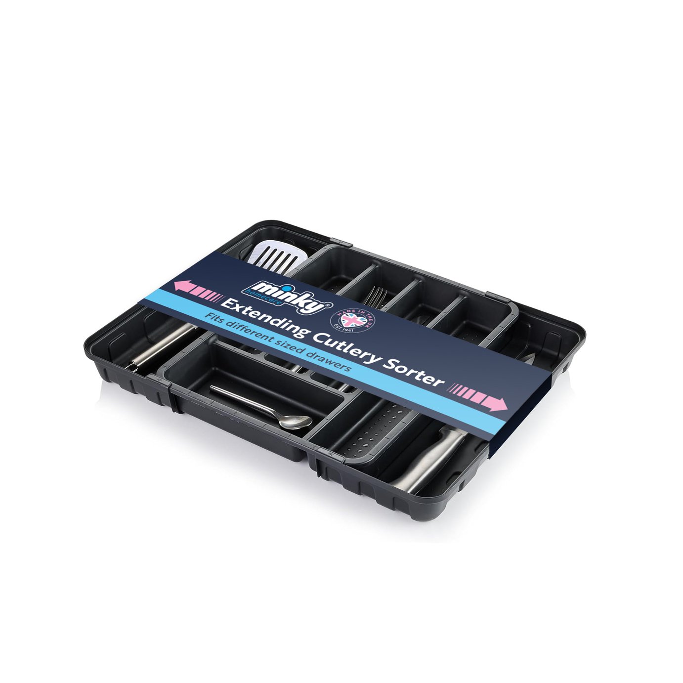 Minky Extending Cutlery Set - Black