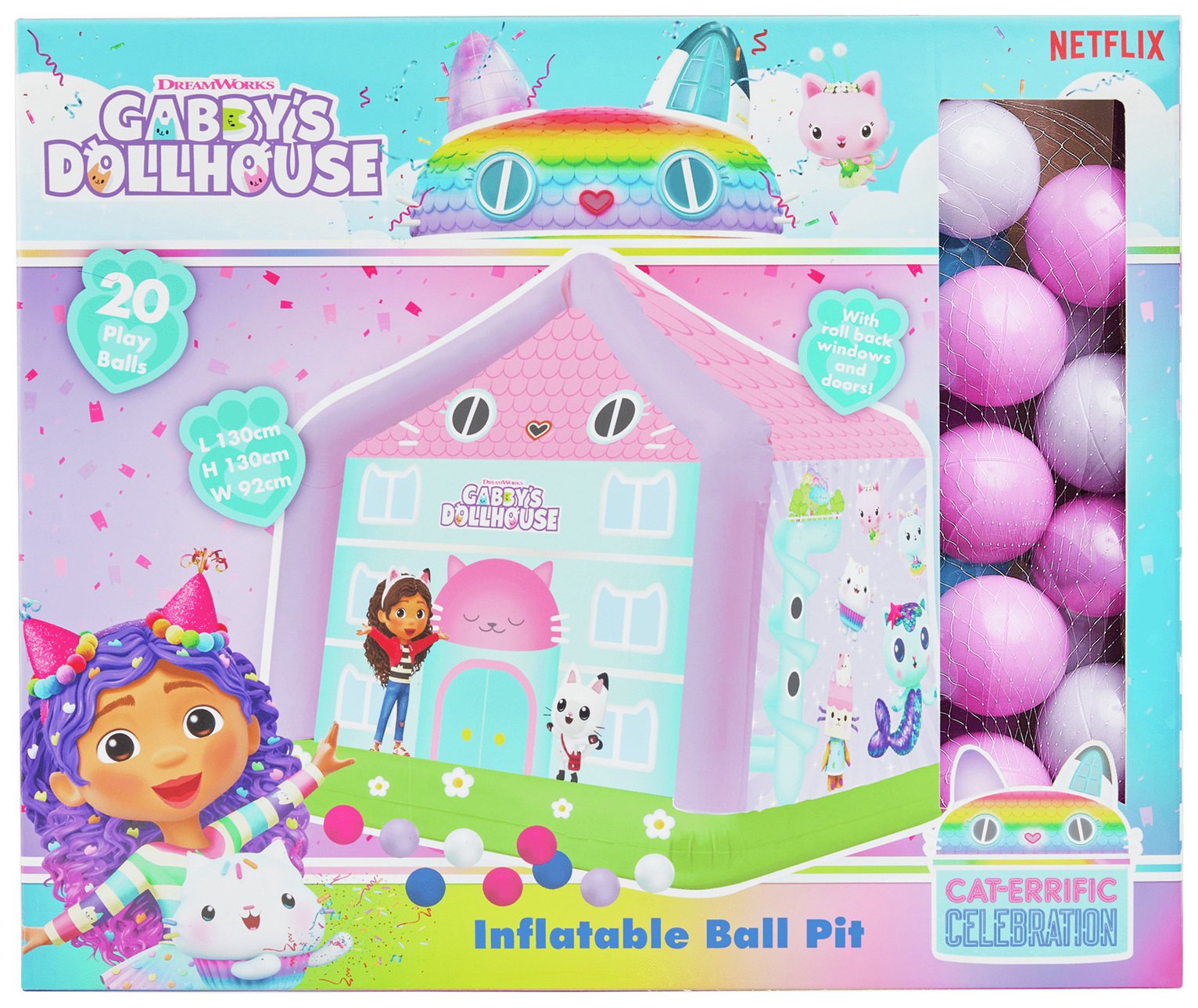 Gabby's Dollhouse Jumbo Inflatable Ball Pit