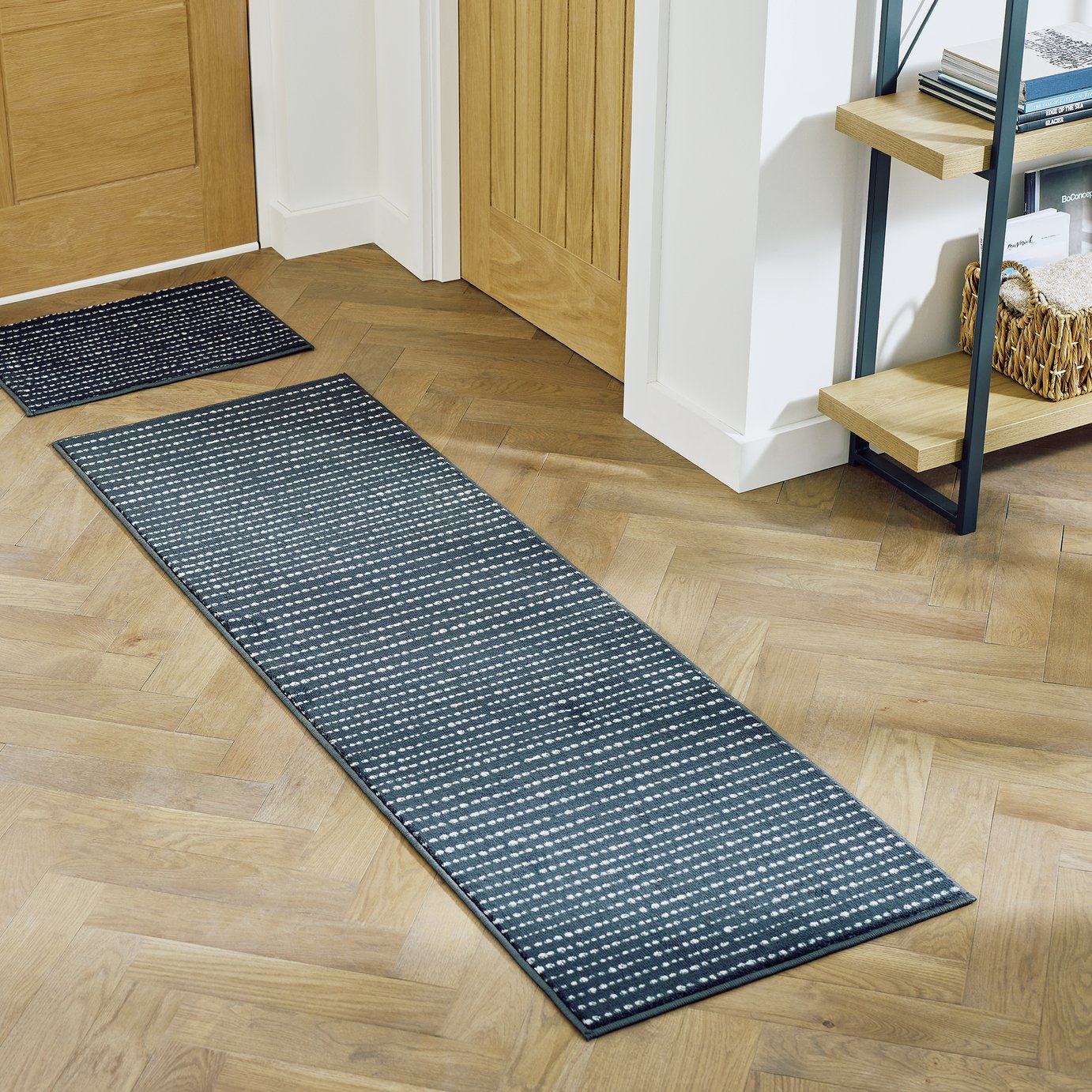 Argos Home Washable Spotted Runner & Mat Set - 180x57cm