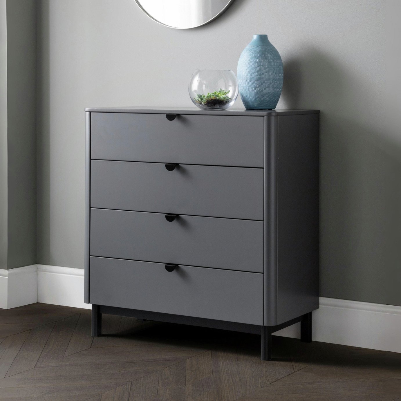 Julian Bowen Chole 4 Drawer Chest - Dark Grey