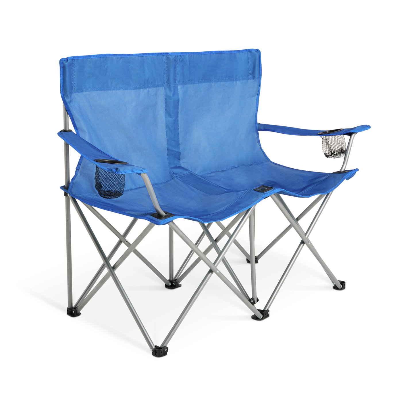 Pro Action Double Steel Folding Camping Chair - Blue